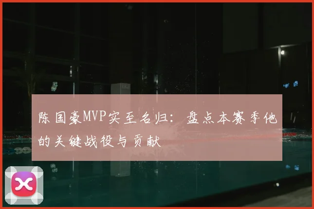 陈国豪MVP实至名归：盘点本赛季他的关键战役与贡献